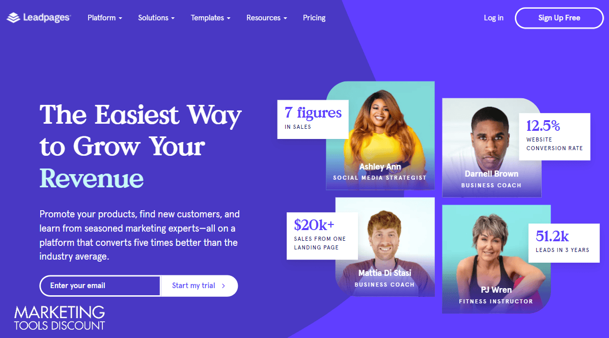 Leadpages Homepage