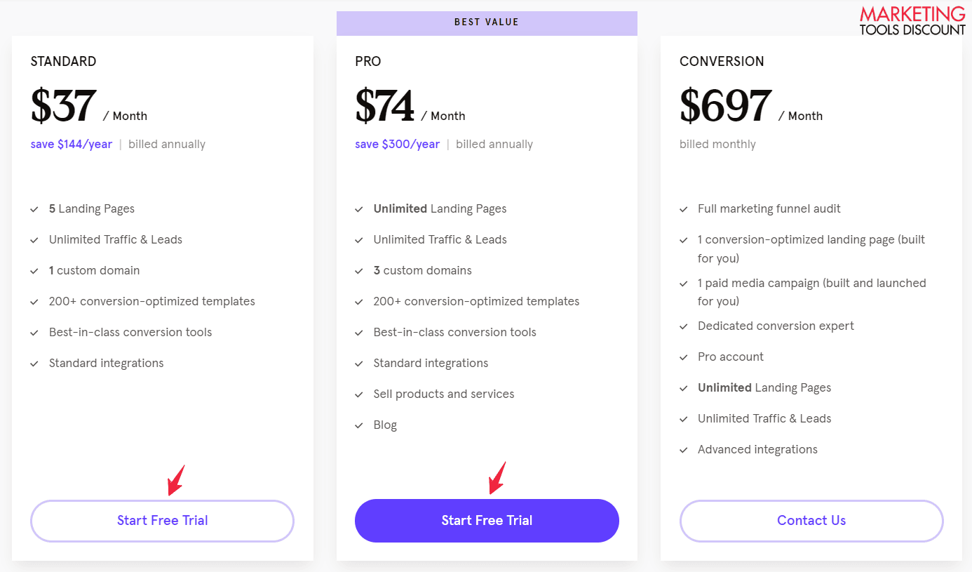 Leadpages Pricing Page