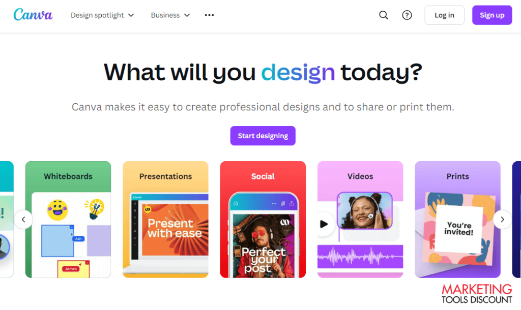 Canva Homepage