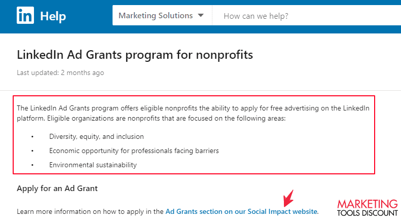 LinkedIn Ad Grants program for nonprofits