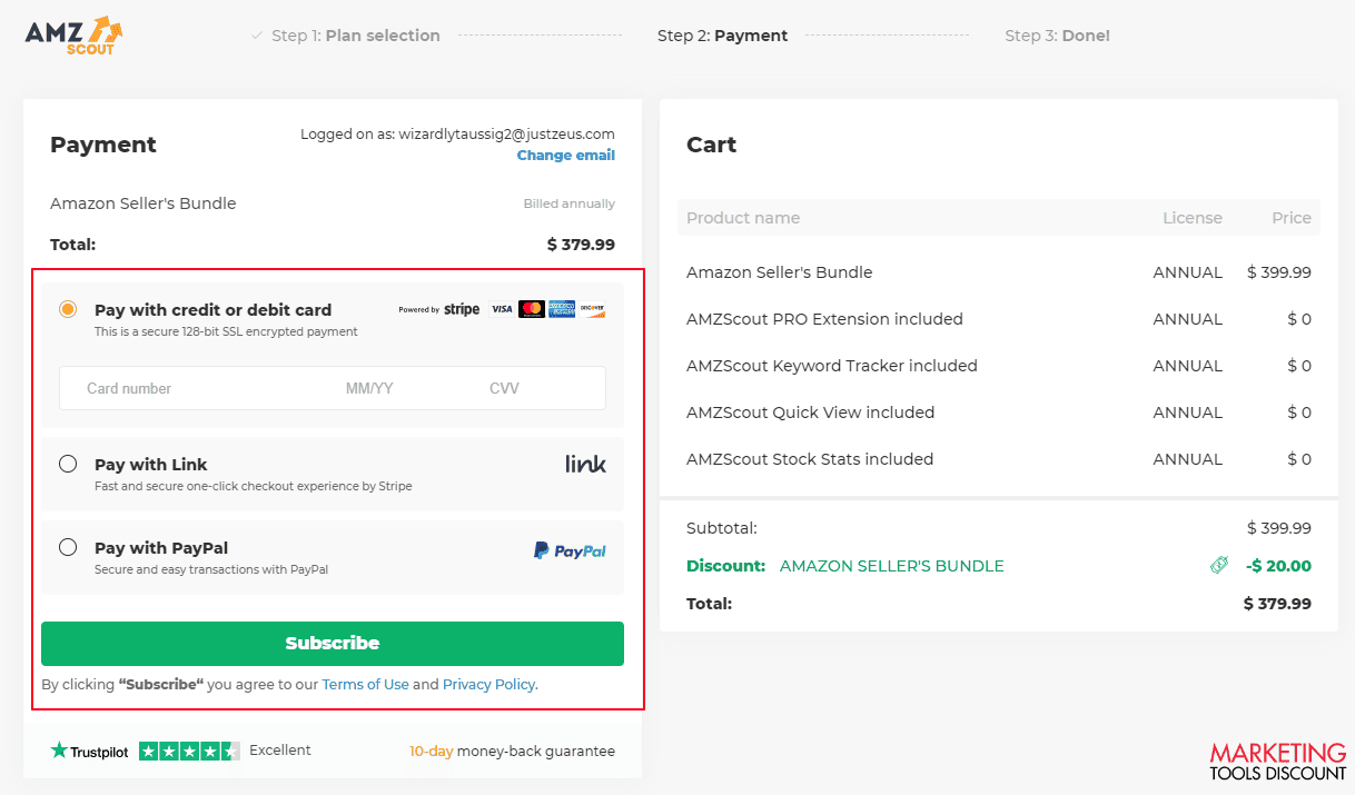 AMZScout Payment Option