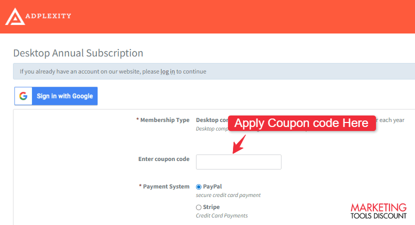 AdPlexity Coupon Code Apply and Checkout