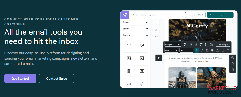 Mailjet home page email marketing